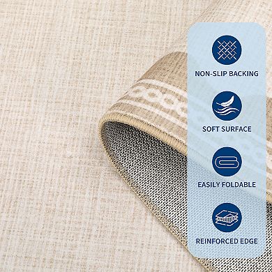 Solid Area Rugs,Ultra-Soft Scalloped Bedroom Rug Non-Slip Washable Modern Throw Rugs Stain-Resistant