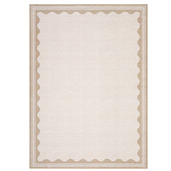 Solid Area Rugs,Ultra-Soft Scalloped Bedroom Rug Non-Slip Washable Modern Throw Rugs Stain-Resistant