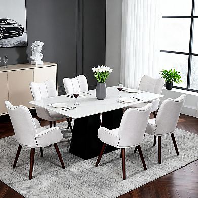Modern Upholstered Dining Chairs with Backrests, Suitable for Kitchens, Dining Rooms, and Cafes