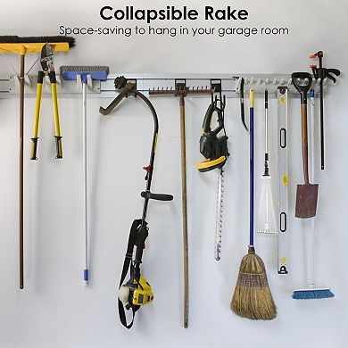 Adjustable Garden Leaf Rake 15 Teeth Expanding Stainless Steel Rake