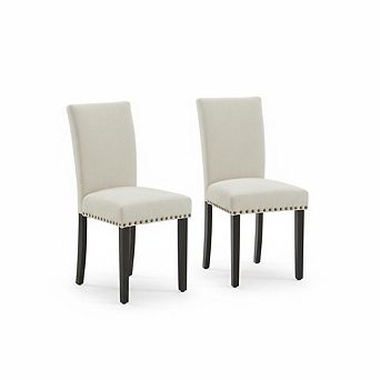 Dining Chairs Set of 2, Upholstered Fabric Kitchen Chairs for Dining Room Bedroom, 265Lbs Capacity