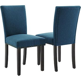 Dining Chairs Set of 2, Upholstered Fabric Kitchen Chairs for Dining Room Bedroom, 265Lbs Capacity