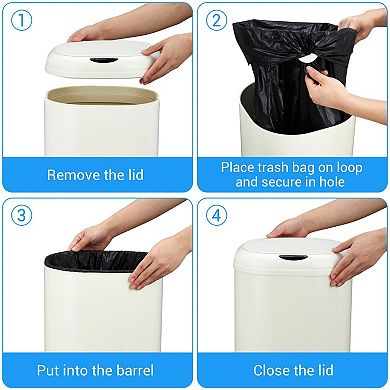 8 gal Motion Sensor Trash Can with Lid, Automatic Kitchen Garbage Can Touchless