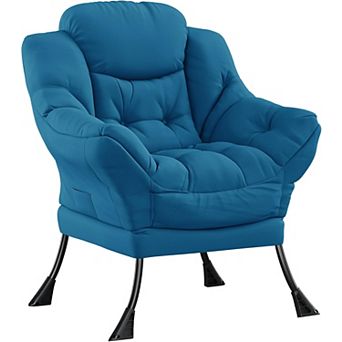Modern Lounge Chair with Ottoman, Accent Armchair for Living Room Bedroom Office