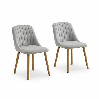 Modern Dining Chairs Set of 2, Upholstered Faux Leather Chairs for Kitchen Dining Room Bedroom