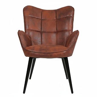 Modern Accent Chair, Upholstered Grey Fabric Chair with Oak Legs for Kitchen Dining Room Cafe