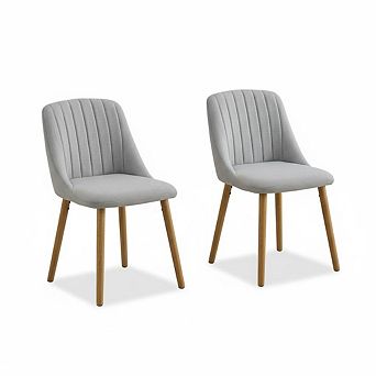 Dining Chairs Set of 2, Modern Upholstered Kitchen Chairs with Oak Legs for Dining Room Bedroom
