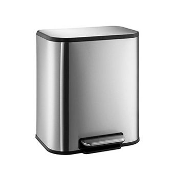8 Gallon Kitchen Step on Garbage Bin, Stainless Steel Trash Can with Foot Pedal