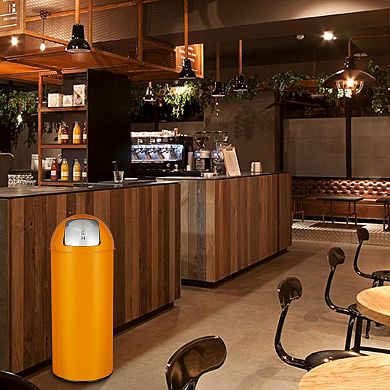 17 Gallon Stainless Steel Trash Can with Square Push Lid, Heavy Duty Commercial Garbage Bin