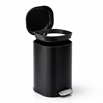 8 Gallon Bathroom Step Trash Can Stainless Steel Square Kitchen Garbage Can with Soft-Close Lid