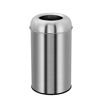 13 Gallon Commercial Trash Can, Large Capacity Open Top Trash Can, Stainless Steel Garbage Can