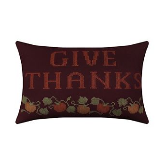 Celebrate Together™ Give Thanks Faux Cross-Stitch Decorative Throw Pillow