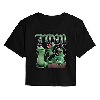 Juniors' Disney / Pixar's Hoppers Tom the Lizard Bootleg Cropped Tee