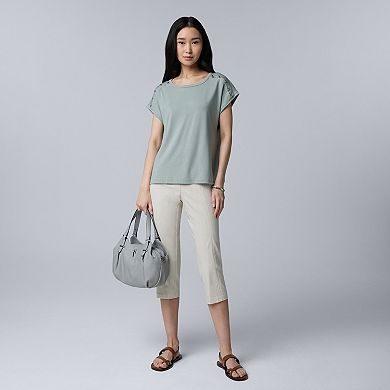 Women's Simply Vera Vera Wang Shoulder Button Detail Top