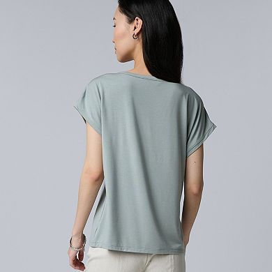 Women's Simply Vera Vera Wang Shoulder Button Detail Top