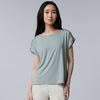 Women's Simply Vera Vera Wang Shoulder Button Detail Top