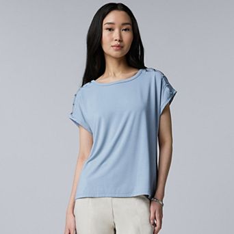Women's Simply Vera Vera Wang Shoulder Button Detail Top