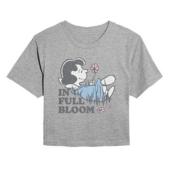 Juniors' Peanuts In Full Bloom Lucy Cropped Tee