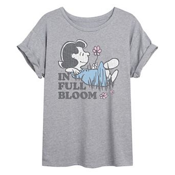 Juniors' Peanuts In Full Bloom Lucy Oversized Tee