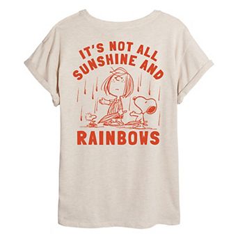 Juniors' Peanuts It's Not All Sunshine & Rainbows Oversized Tee
