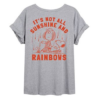 Juniors' Peanuts It's Not All Sunshine & Rainbows Oversized Tee