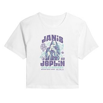 Juniors' Janis Joplin Live In Concert Cropped Tee