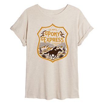Juniors' USPS Pony Express Established 1860 Oversized Tee