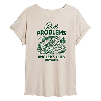 Juniors' Riley Green Reel Problems Angler's Club Oversized Tee