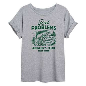 Juniors' Riley Green Reel Problems Angler's Club Oversized Tee