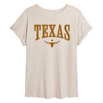 Juniors' Texas Collegiate Oversized Tee