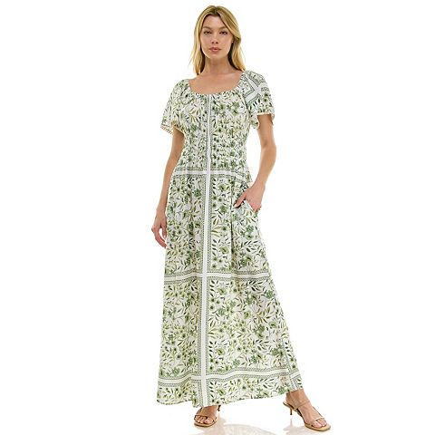 Женские платья Luxology Women's Luxology Flutter Trim Maxi Dress