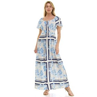 Women's Luxology Flutter Trim Maxi Dress
