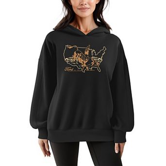 Women's Ford Western Rodeo Oversized Fleece Hoodie Sweatshirt