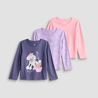 Baby & Toddler Girl Jumping Beans® 3-Pack Long Sleeve Tee