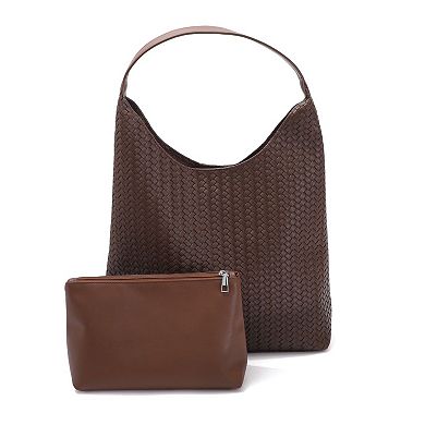 Adornia Textured Slouchy Shoulder Bag with Pouch