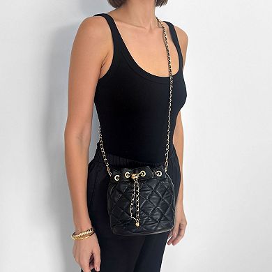 Adornia Cushion Quilted Gold Chain Adjustable Crossbody Bag