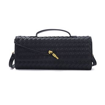 Adornia Woven Baguette Bag with Crossbody Strap