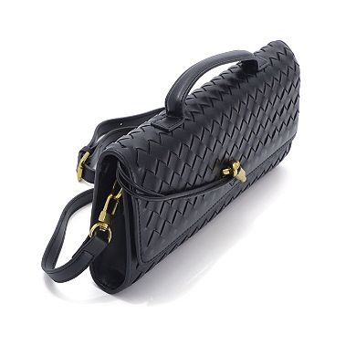 Adornia Woven Baguette Bag with Crossbody Strap