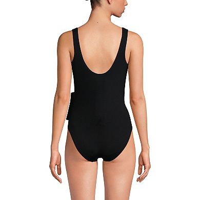 Women's Lands' End Side Tie Wrap One-Piece Swimsuit