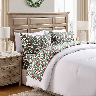 Hallmark Brushed Cotton Flannel Sheet Set with Pillowcases