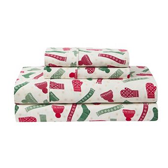 Hallmark Brushed Cotton Flannel Sheet Set with Pillowcases