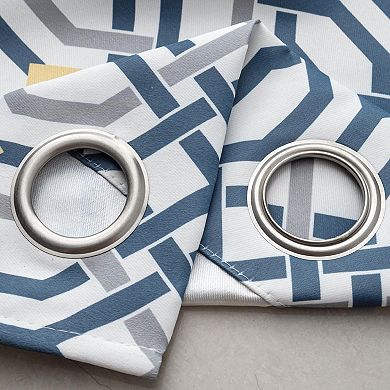 Rory Printed 2 Pack Blackout Luxurious Decorative Grommet Curtain Panel