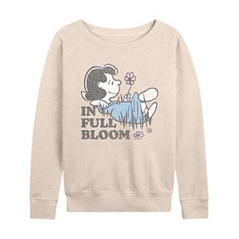 Women's Peanuts In Full Bloom Lucy Graphic French Terry Long Sleeve Tee