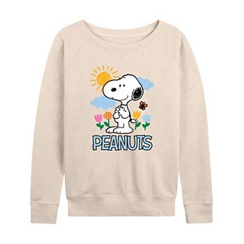Women's Peanuts Snoopy Spring Sketch French Terry Long Sleeve Tee