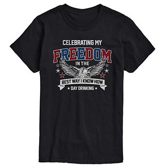 Big & Tall Celebrating My Freedom Patriotic Eagle Graphic Tee
