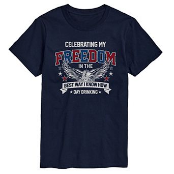 Big & Tall Celebrating My Freedom Patriotic Eagle Graphic Tee