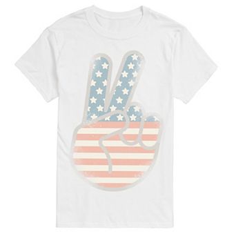 Big & Tall Flag Peace Sign Distressed Graphic Tee