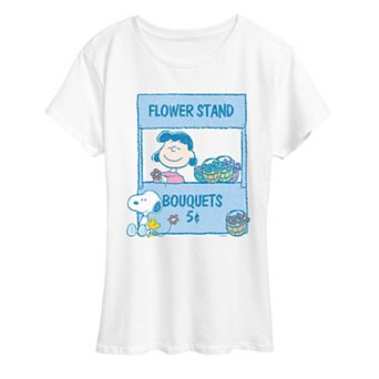 Women's Peanuts Lucy's Flower Stand Graphic Tee