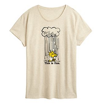 Women's Peanuts Woodstock This Is Fine Graphic Tee