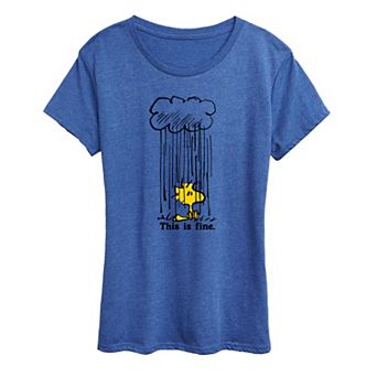 Women's Peanuts Woodstock This Is Fine Graphic Tee